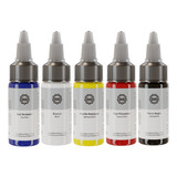 Kit De Tinta Para Tatuaje 5 Colores Vibrantes Ouo 5 Pzs 15ml