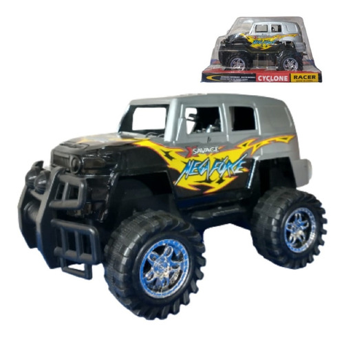 Camioneta 4 X 4 Jeep A Friccion En Burbuja 20 Cm X 13 Cm.