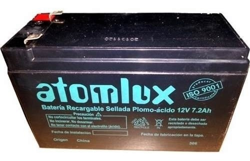 Bateria De Gel Recargable Atomlux 12v 7,2ah Ups Alarma Luces