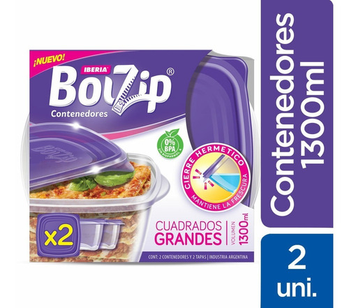Bolzip® Contenedores Cuadrados Grandes X2