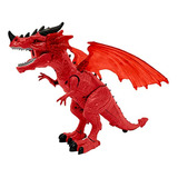 Geodragon Red 'firestorm' Juguete De Dragón De Pie Que Respi