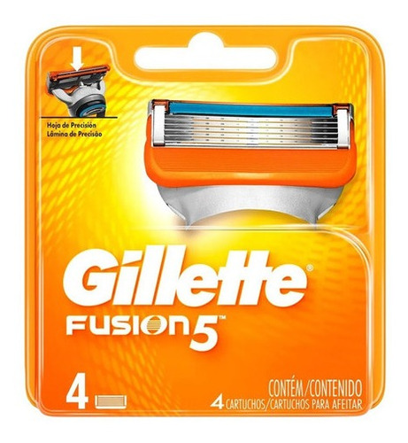 Carga Refil Lamina Gillette Fusion 5 - 4 Cartuchos