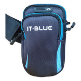 Braçadeira Suporte Porta Celular Braço Corrida Bike Academia Cor Azul-aço