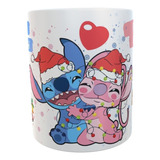 Taza Stitch Y Angel - Pareja  Navidadeña - Personalizada  