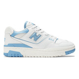 Tenis New Balance 550 Mujer-blanco/celeste