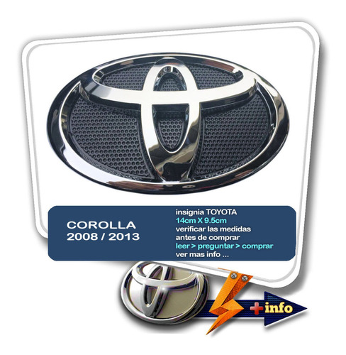 Insignia Emblema Toyota P/corolla 2008 2013 Tuningchrome Foto 3