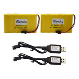 Bloimky Paquete De 2 Baterías Nicd Aa De 7,2 V 700 Mah Y C.