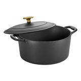 Olla De Hierro Fundido Tramontina Gourmet 5.2 L Color Negro