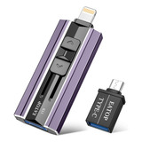 Memoria Usb 4 En 1 Eatop, Morado Oscuro, Compacto, 1 Tb