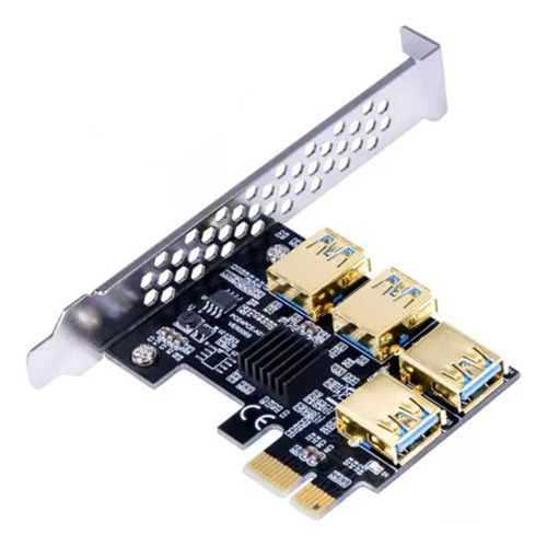 Adaptador Oro Pcie 1 A 4 Usb 3.0 Multiplicador Riser Minería