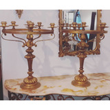 Par De Candelabros Franceses De Bronce Antiguos