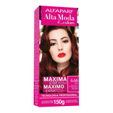 Kit Tintura Alfaparf  Alta Moda É Colore Pigmentos Micronizados Concentrados Tom 6.66 Loiro Escuro Vermelho Intenso Para Cabelo