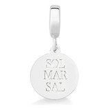 Berloque Medalha Sol, Mar E Sal Prata 925