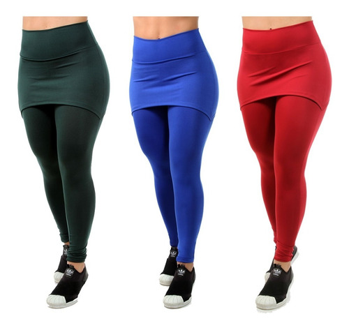 Kit 3 Calça Legging Tapa Bumbum Roupa Feminina Para Academia