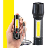 Mini Linterna De Mano Doble Función Zoom Luz Led Recargable