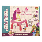 Conjunto Mesa Projetor Rosa Piquenique Das Princesas Dm Toys