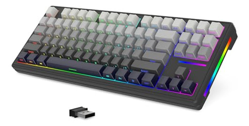 Teclado Inalámbrico Para Juegos 75%, Modo Triple Bt5.0/2,4 G