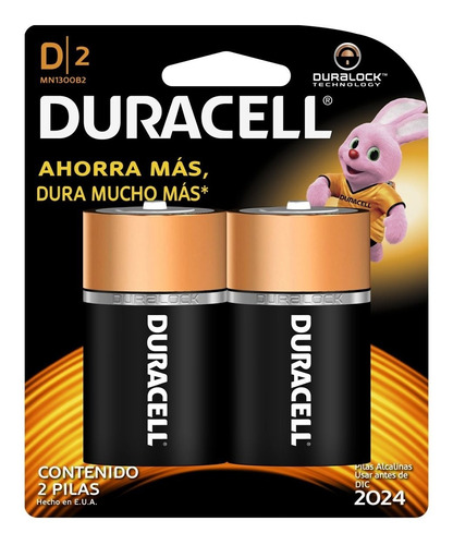 Pilas Duracell Blister Tipo D X 2 Und