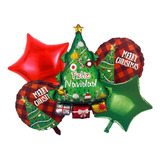 Kit De Globos De 46cm De Feliz Navidad + Arbol Navideño