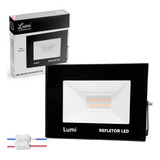Refletor Super Micro Led Holofote Pro 30w Bivolt Prova D'água Cor Da Luz Branco Quente Lumi 1ª Linha