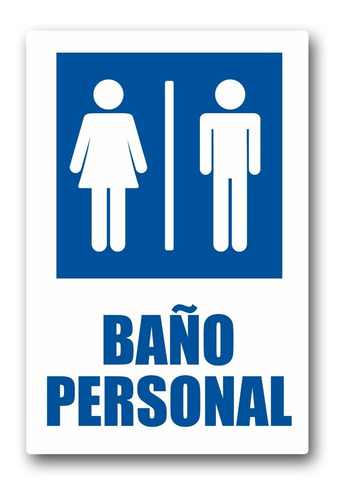 Señal Adhesiva Baño Personal 30 X 20 Cm