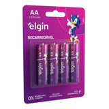 Pilha Recarregável Aa Elgin 82175 - 2700mah - Com 4 Unidades