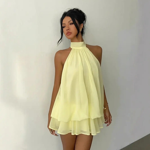 Vestido Corto Sexy Sin Espalda Para Mujer