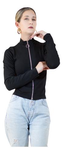 Sueter Mujer De Cuello Alto Y Cierre Sueteres Dama Sweaters