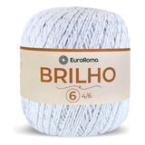 Barbante Brilho Prata N°6 Euroroma - Cor Branco | Crochê