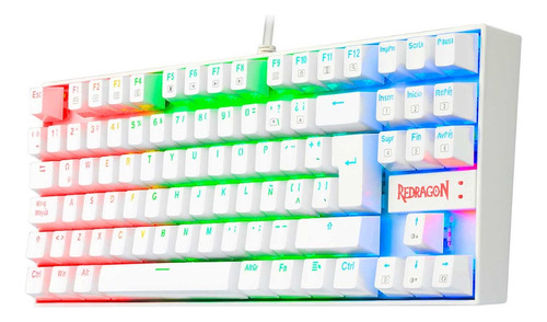 Teclado Gamer Redragon Kumara White Rgb K552w-rgb Red Switch