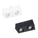 Plafon Aplique Doble Móvil Para 2 Dicroica Led Blanco Negro