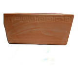 Jardinera Greca Grande De Barro Natural 13 Cm X 13 Cm X 28 C