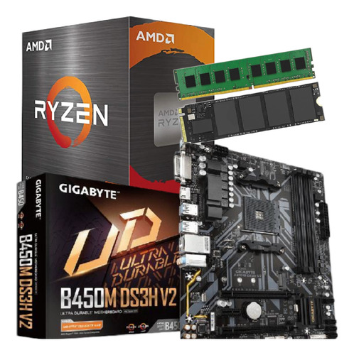 Combo Actualizacion Pc Amd 4600g + Mother + 8 Gb + Nvme 240