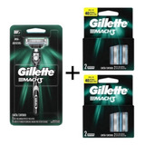 Kit Aparelho Gillette Mach3 Regular + 4 Cartuchos