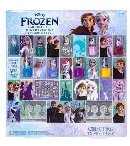 Set De Esmaltes Y Accesorios Para Uñas Disney Frozen 13pzas