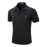 Gift Men's Short Sleeve Cotton Denim Shirt