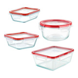 Set Juego 4 Recipientes Hermeticos Pyrex Vidrio Freshlock