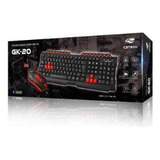 Kit Teclado E Mouse C3tech Usb Gaming Gk-20bk