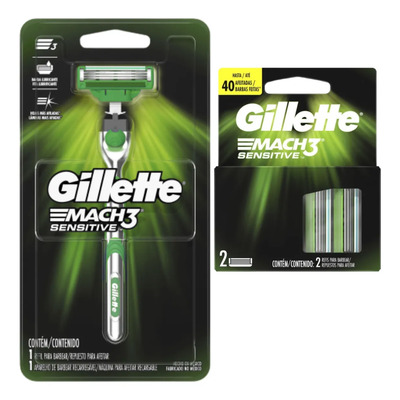 Gillette Mach3 Sensitive Maquina + 2 Repuestos Extra | Envío gratis