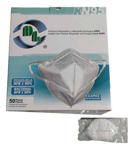 50 Pzs Protector Respiratorio Mascarilla Quirúrgica Kn95 Dl