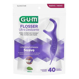 Flosser Dental Gum Ultra Deslizante Sabor Menta 40 unidades