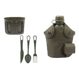 Kit River / Cantil Militar + Porta Cantil + Talher + Caneca