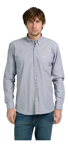 Camisa Rayada Bordada Bolsillo Recta Hombre Mistral 35056-8