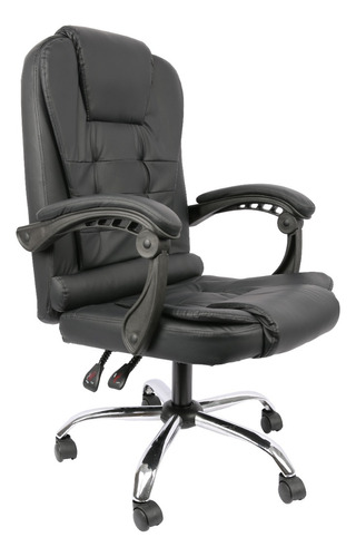 Silla De Escritorio Imback Ibk-s0004 Ergonómica  Negra Con Tapizado De Cuero Sintético