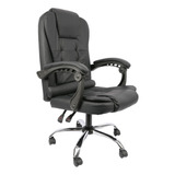 Silla De Escritorio Imback Ibk-s0004 Ergonómica  Negra Con Tapizado De Cuero Sintético