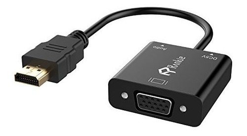 Adaptador Conversor Hdmi A Vga, 1080p Con Puerto De Audio, R