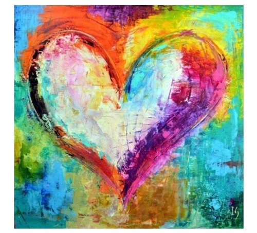 Diamond Painting Corazón En Colores 30x30 Kit Arte Diamante 