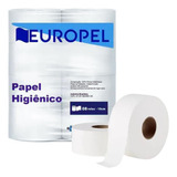 08 Rolo Papel Higiênico Rolão 300 Metros Branco Europel Luxo