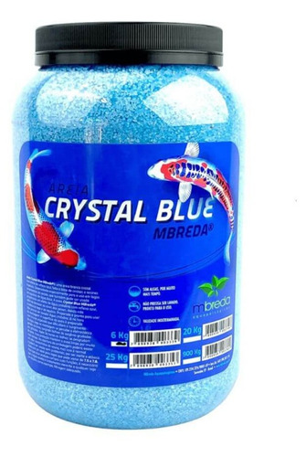 Areia Crystal Blue Sand Pote 6kg ( Azul Claro ) P/ Aquarios