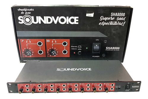 Amplificador Head Phones Soundvoice Sha8000 8 Canais - Novo!